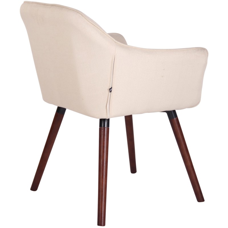 Lot de 4 chaises de salle à manger Falun tissu noyer