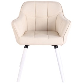 Lot de 4 chaises de salle à manger Falun tissu blanc