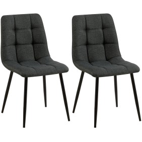 Lot de 2 chaises de salle à manger tissu Tilde