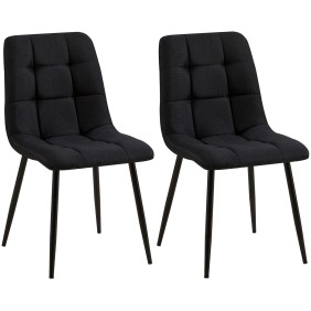 Lot de 2 chaises de salle à manger tissu Tilde