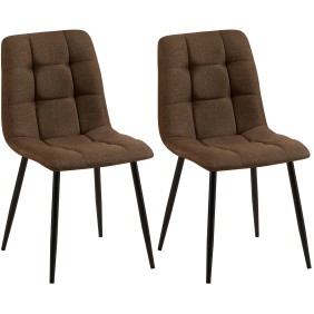 Lot de 2 chaises de salle à manger tissu Tilde