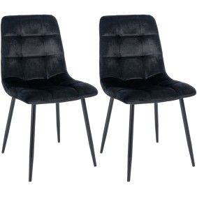 Lot de 2 chaises de salle à manger Tilde velours