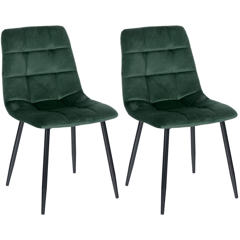 Lot de 2 chaises de salle à manger Tilde velours