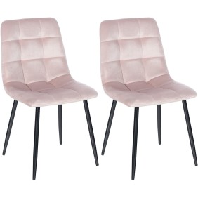 Lot de 2 chaises de salle à manger Tilde velours