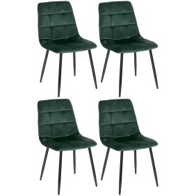 Lot de 4 chaises de salle à manger Tilde velours