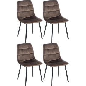 Lot de 4 chaises de salle à manger Tilde velours