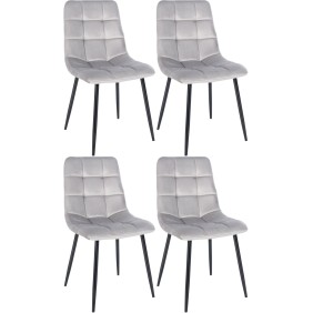 Lot de 4 chaises de salle à manger Tilde velours