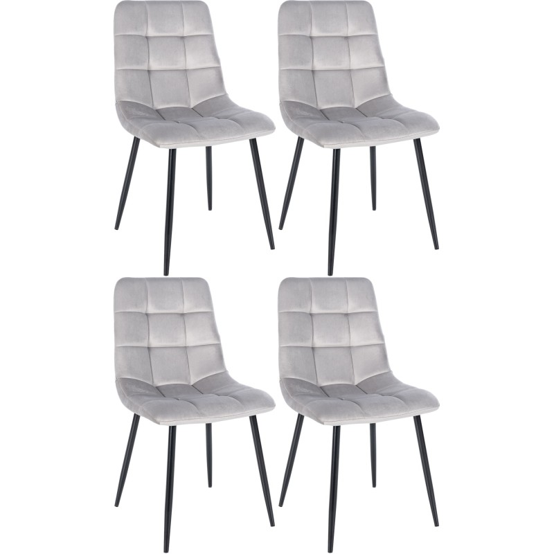 Lot de 4 chaises de salle à manger Tilde velours