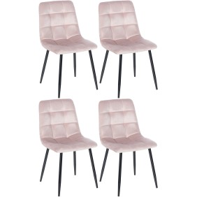 Lot de 4 chaises de salle à manger Tilde velours