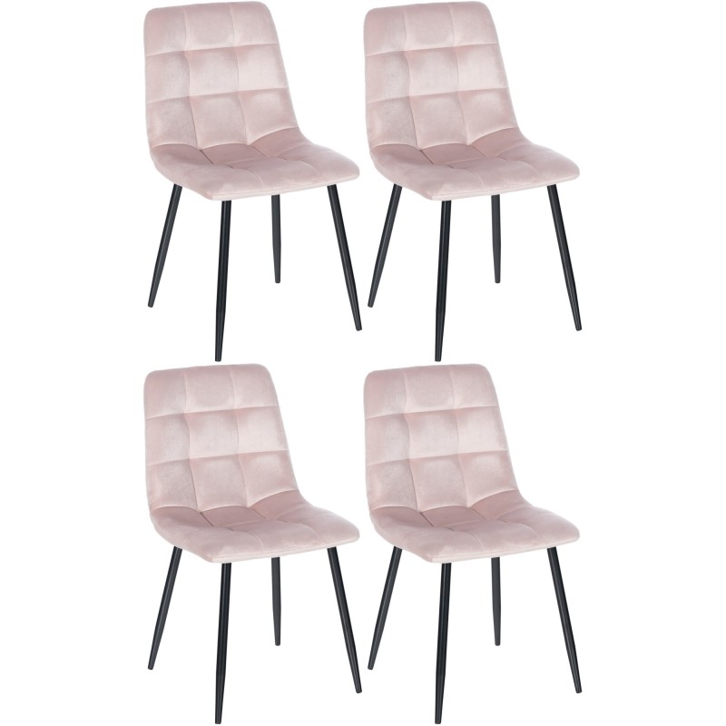 Lot de 4 chaises de salle à manger Tilde velours