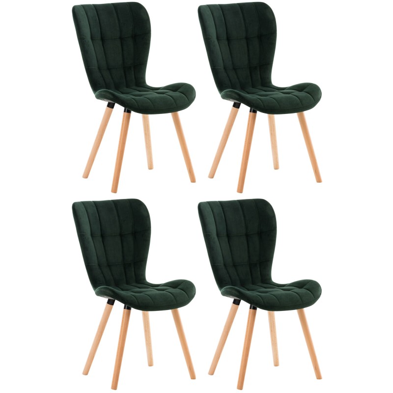 Lot de 4 chaises Elda en velours