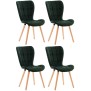 Lot de 4 chaises Elda en velours