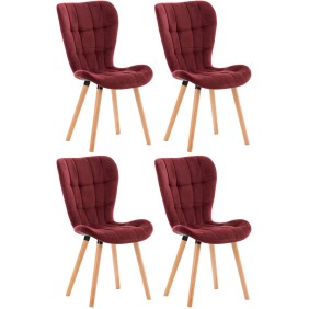 Lot de 4 chaises Elda en velours