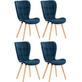 Lot de 4 chaises Elda en velours