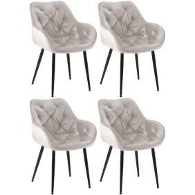 Lot de 4 chaises Tanna velours