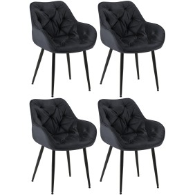 Lot de 4 chaises Tanna velours