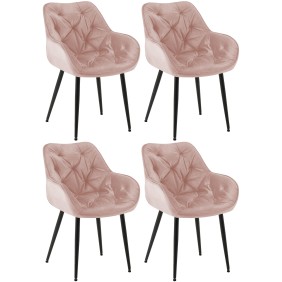 Lot de 4 chaises Tanna velours