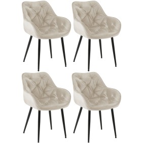 Lot de 4 chaises Tanna velours