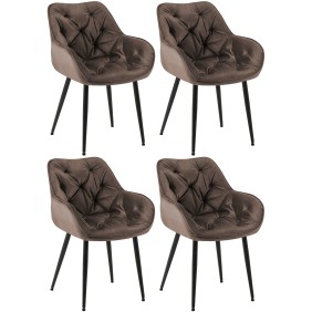 Lot de 4 chaises Tanna velours