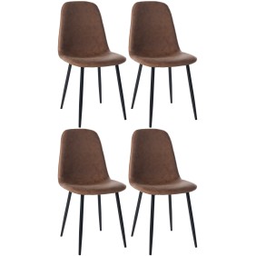 Lot de 4 chaises de salle à manger Napier simili cuir