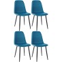 Lot de 4 chaises de salle à manger tissu Napier