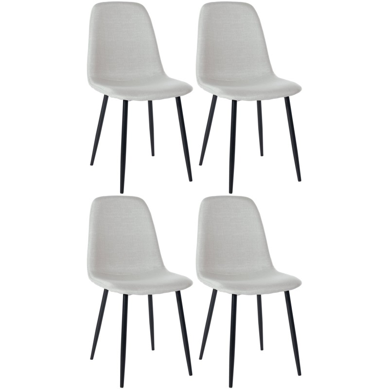 Lot de 4 chaises de salle à manger tissu Napier