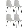 Lot de 4 chaises de salle à manger tissu Napier