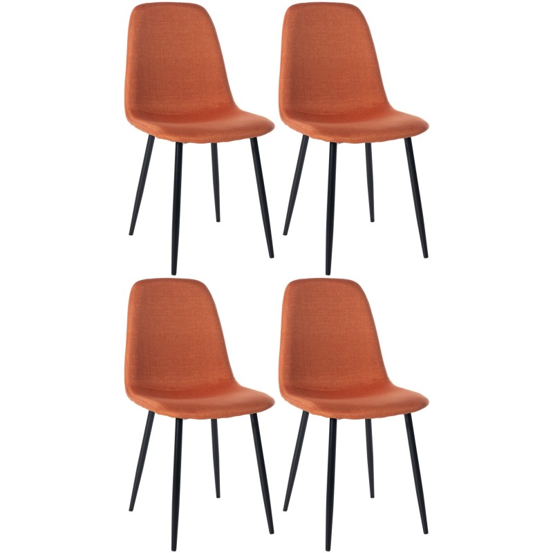 Lot de 4 chaises de salle à manger tissu Napier