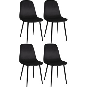 Lot de 4 chaises de salle à manger en velours Napier