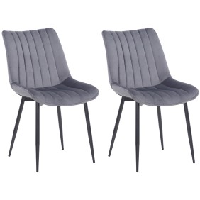 Lot de 2 chaises Rahden en velours