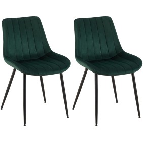 Lot de 2 chaises Rahden en velours