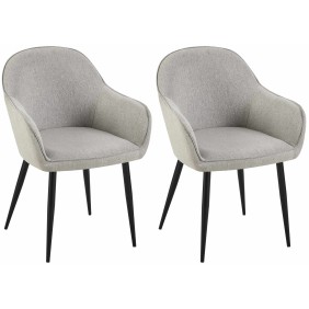 Lot de 2 chaises de salle à manger tissu Boise