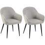 Lot de 2 chaises de salle à manger tissu Boise