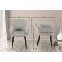 Lot de 2 chaises de salle à manger tissu Boise