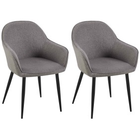 Lot de 2 chaises de salle à manger tissu Boise