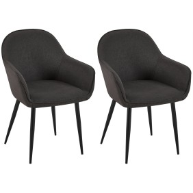 Lot de 2 chaises de salle à manger tissu Boise