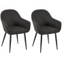 Lot de 2 chaises de salle à manger tissu Boise