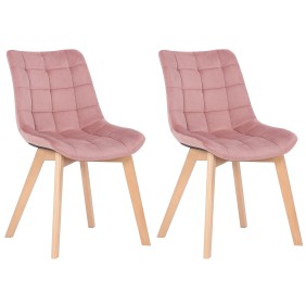 Lot de 2 chaises de salle à manger Passaic velours