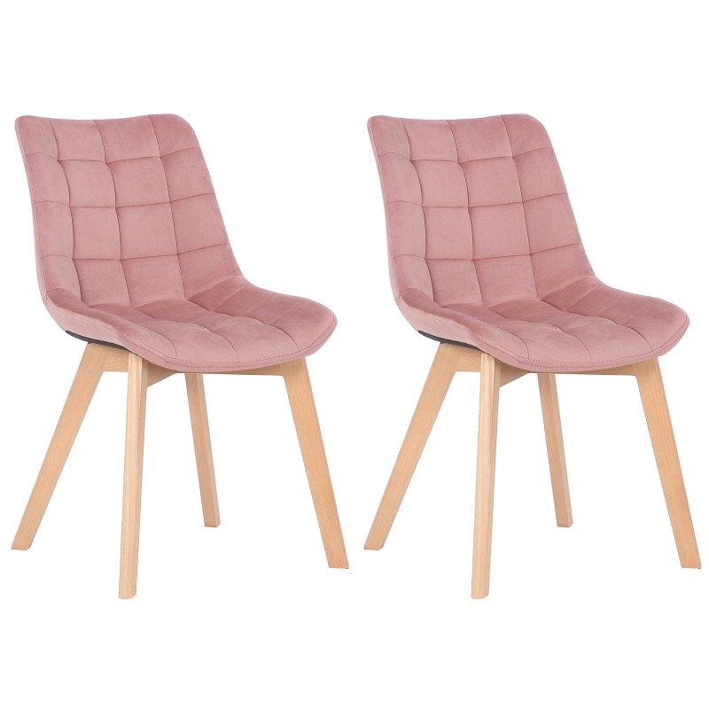 Lot de 2 chaises de salle à manger Passaic velours