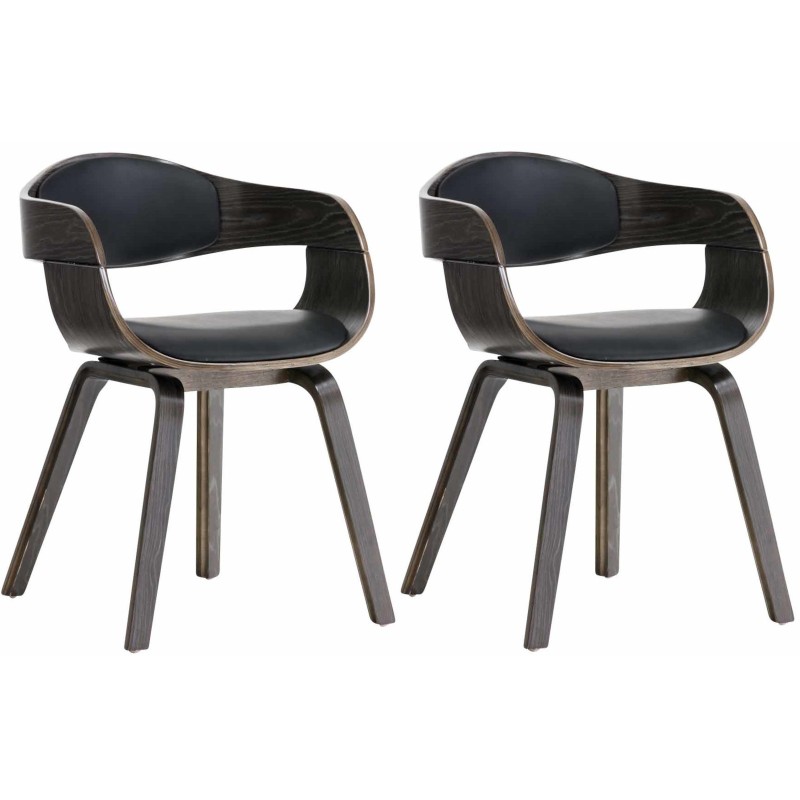 Lot de 2 chaises Kingston simili cuir