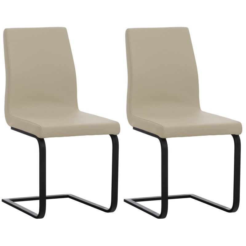 Lot de 2 chaises de salle à manger Belley en simili cuir