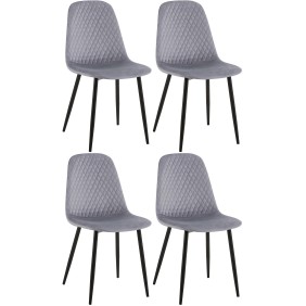 Suite de 4 chaises Giverny en velours