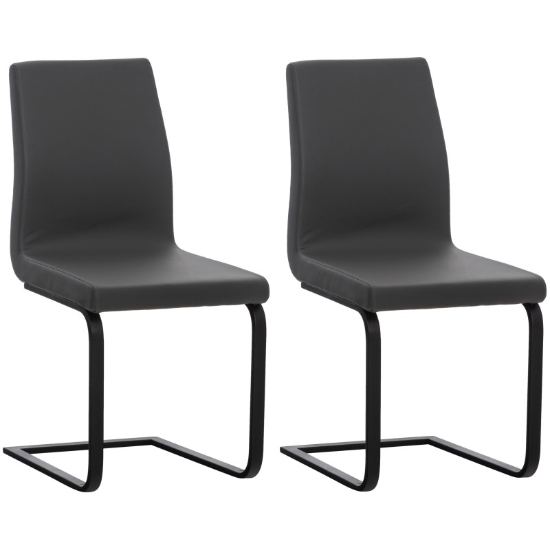 Lot de 2 chaises de salle à manger Belley en simili cuir