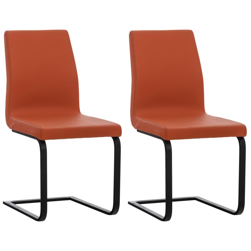 Lot de 2 chaises de salle à manger Belley en simili cuir