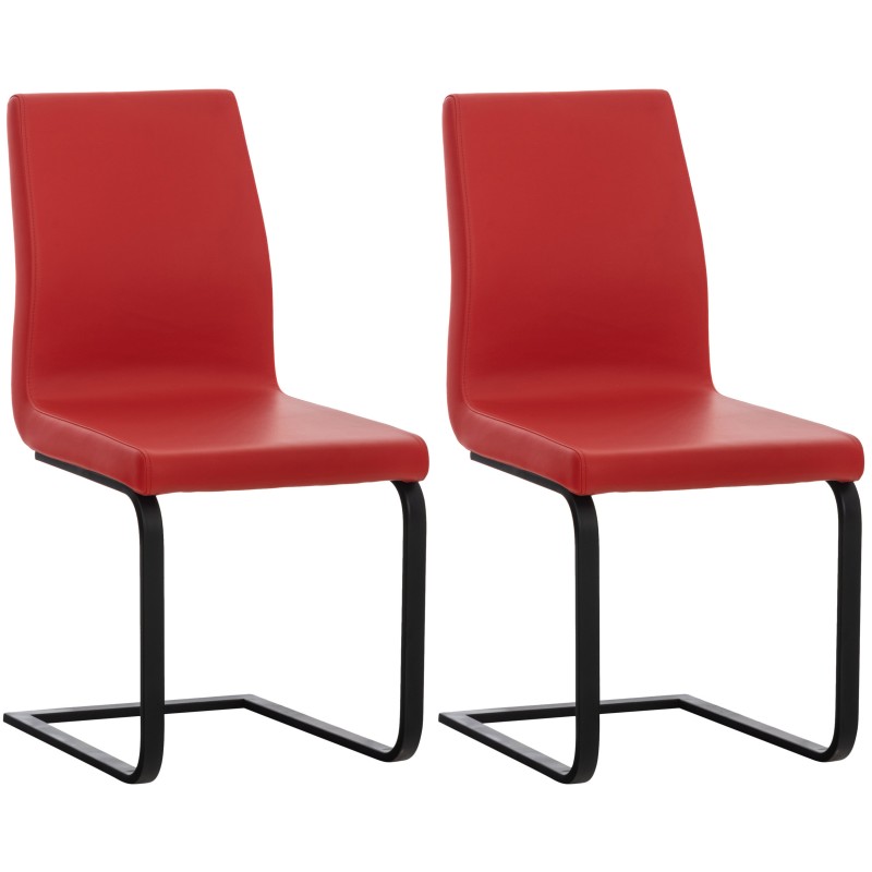 Lot de 2 chaises de salle à manger Belley en simili cuir