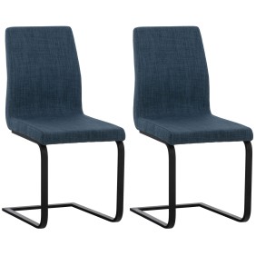 Lot de 2 chaises de salle à manger tissu Belley