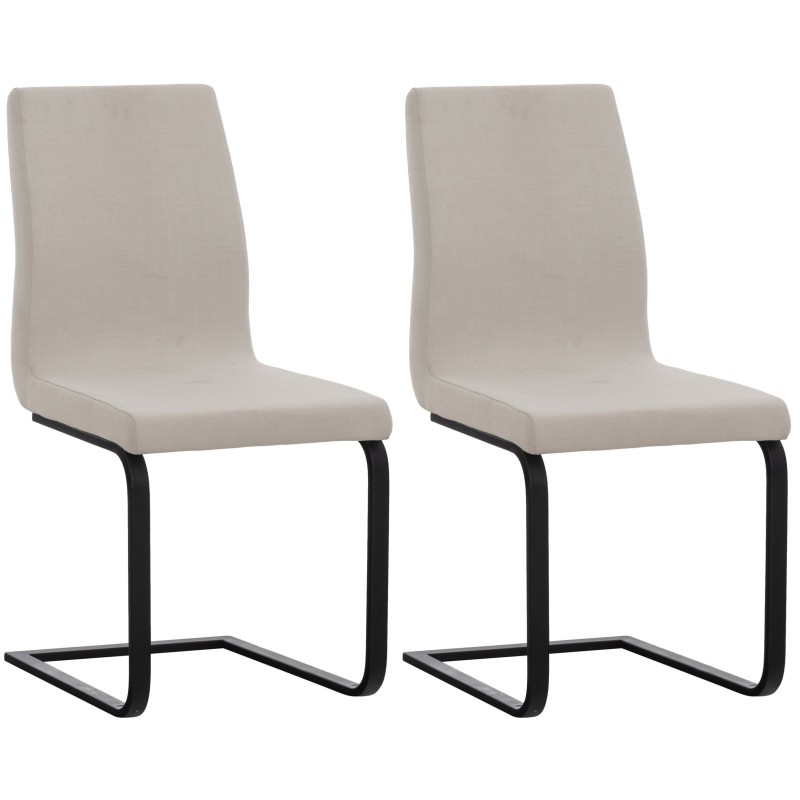 Lot de 2 chaises de salle à manger tissu Belley