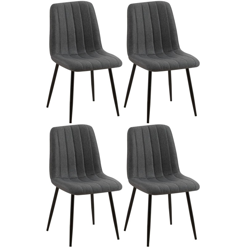 Lot de 4 chaises Dijon tissu