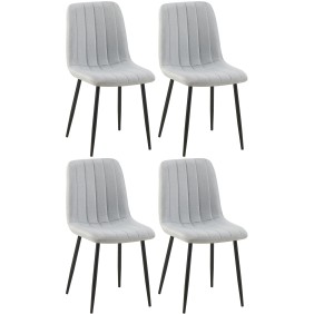 Lot de 4 chaises Dijon tissu