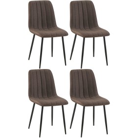 Lot de 4 chaises Dijon tissu